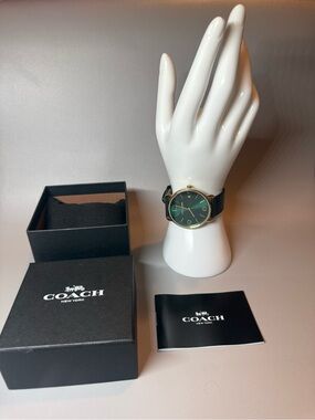 Coach Unisex Elliot Black Leather Strap Watch, 40mm